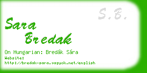 sara bredak business card